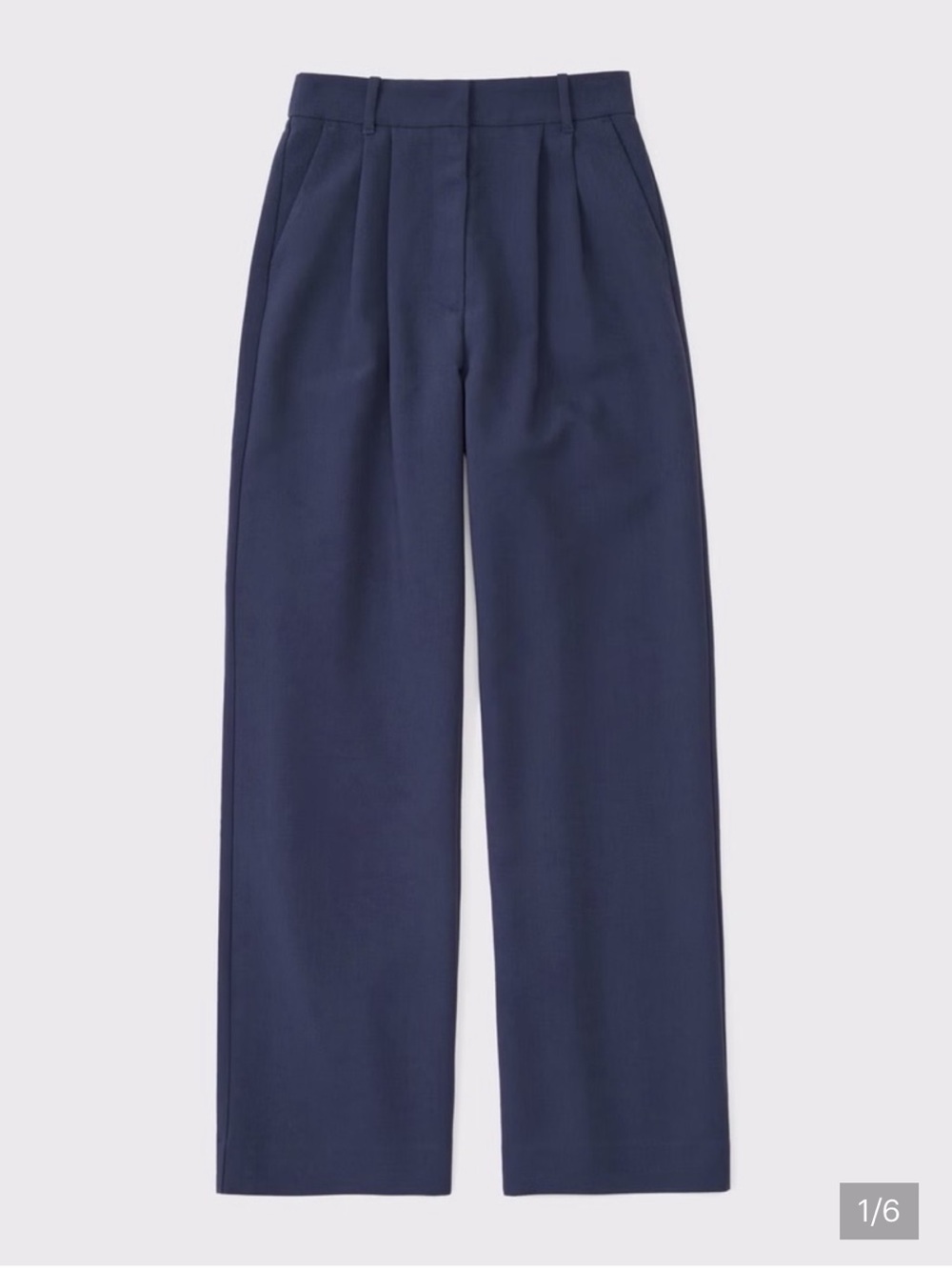 Abercrombie & Fitch Sloane Navy Wide-Leg Tailored Pants